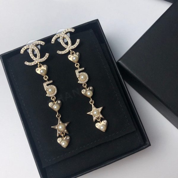 18K CC No.5 Long Earrings - 图片 2