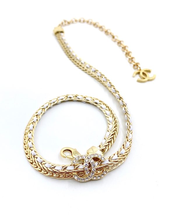 18K CC Diamonds Choker Necklace - Image 4