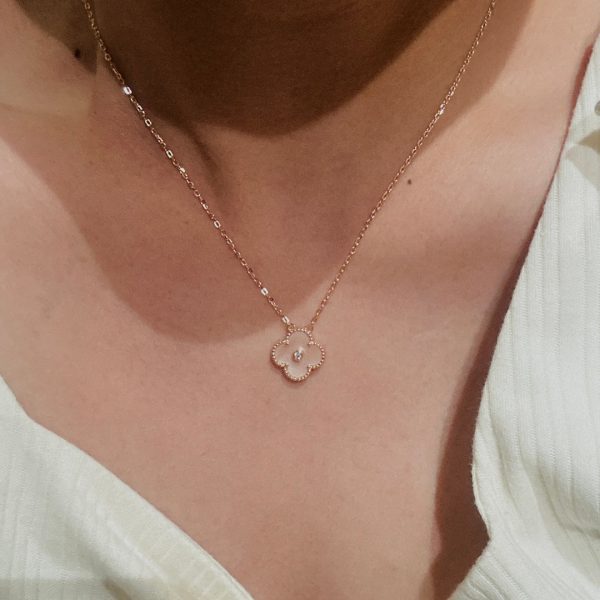 18K Sweet Alhambra Pink Clover Necklace - 图片 3