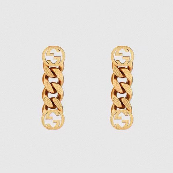18K Double G Chain Earrings
