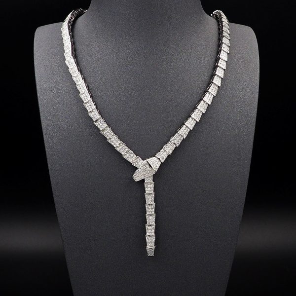 18K BV Serpenti Viper Full Pavé Diamonds Necklace - 图片 4