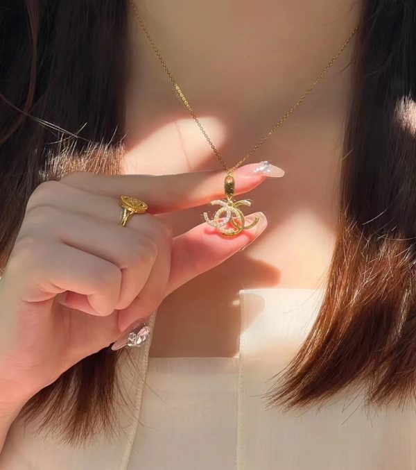 18K CC Diamond Long Necklace - Image 6