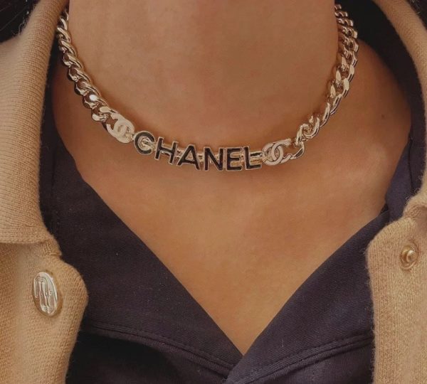18K CC Chain Choker Necklace - Image 2