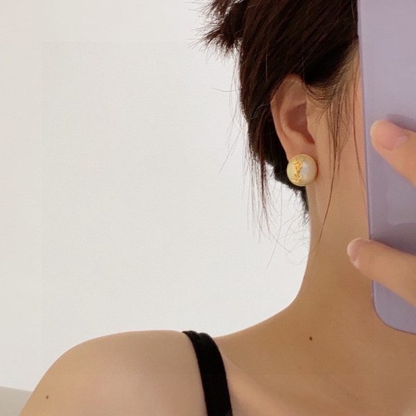 18K Saint White & Red Earrings - 图片 4