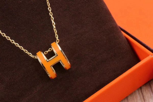 18K Mini Pop H Orange Necklace - 图片 5