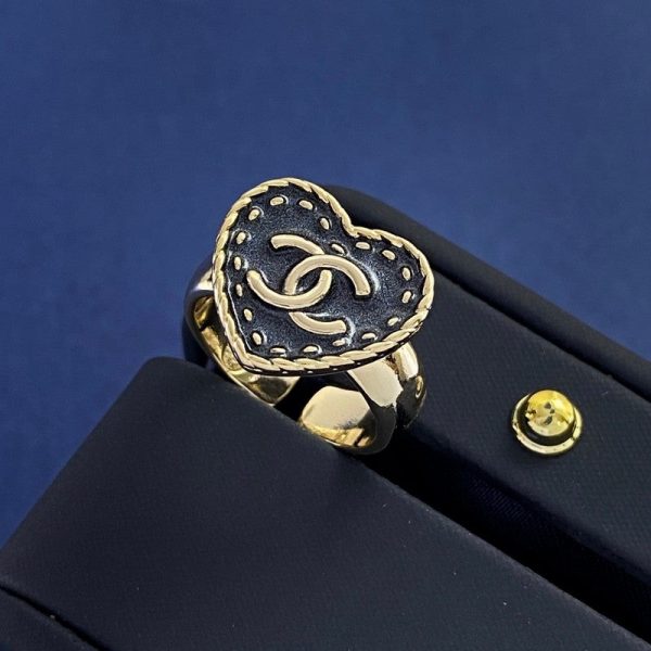 18K CC Black Open Ring - Image 2