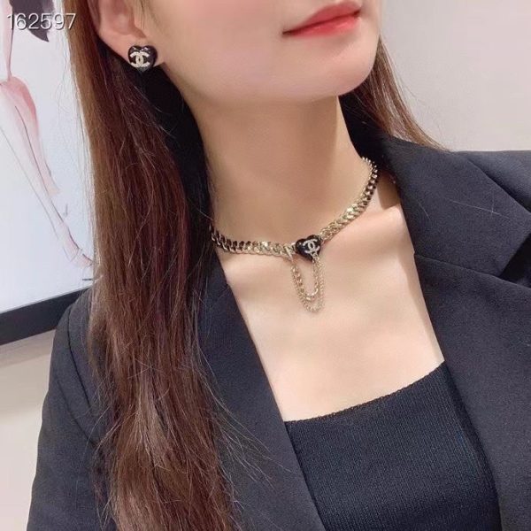 18K CC Black Choker Necklace - Image 2