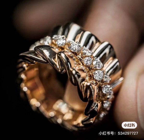 18K CD Archi Bar en Corolle Bague Ring - 图片 2