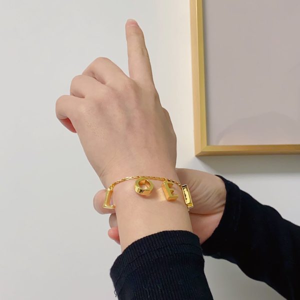 18K Anagram Letter Bracelet - Image 4