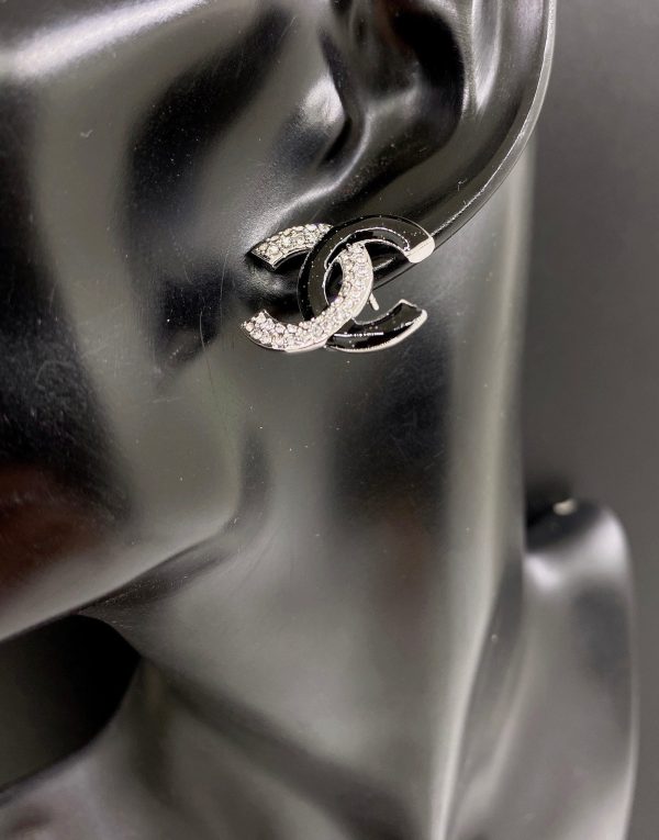 18K CC Black Diamonds Earrings - 图片 2