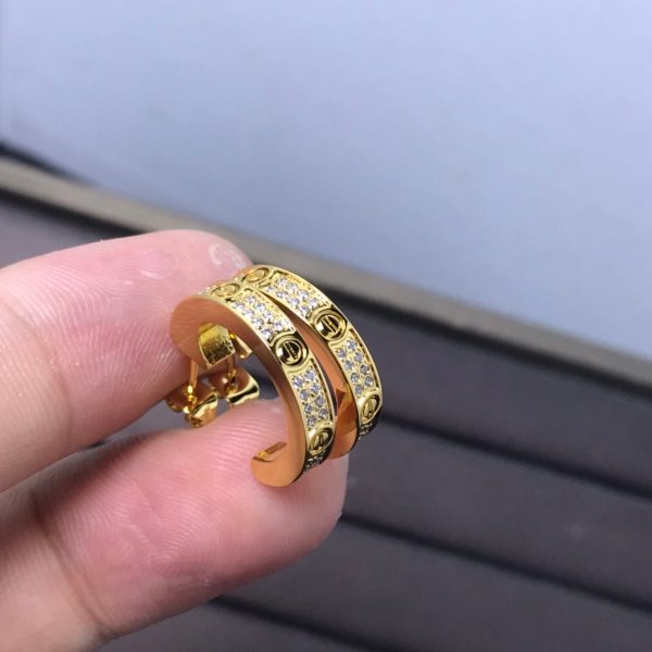 18K Love Pave Diamonds Earrings - 图片 4