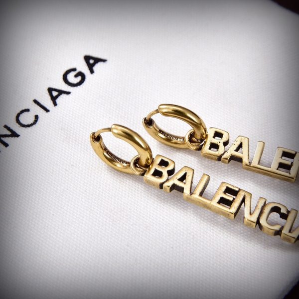 18K BB Typo Mirror Hoop Earrings - 图片 3