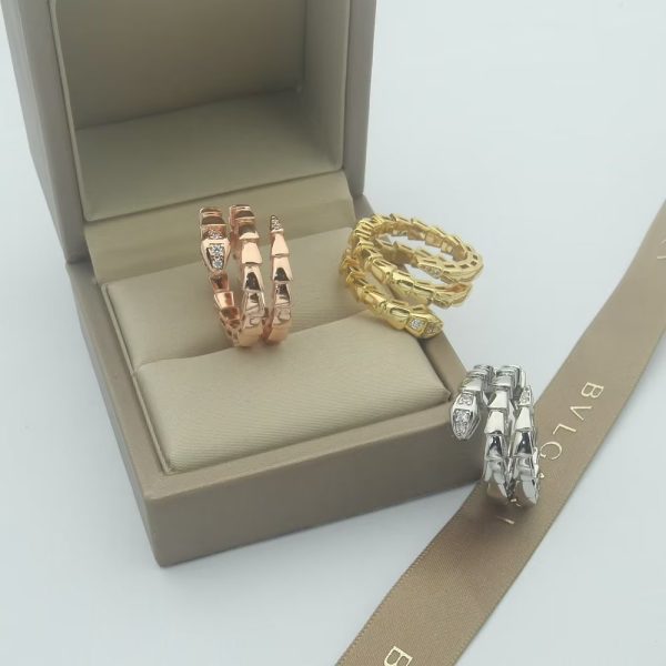 18K BV Serpenti Viper Demi Diamond Ring - Image 7