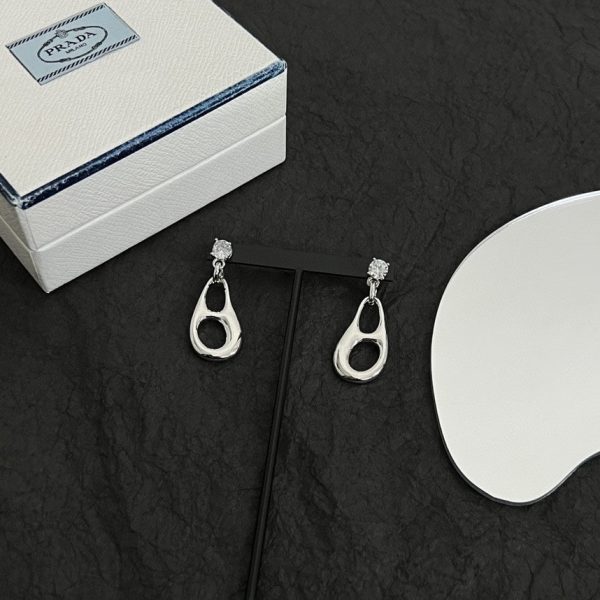18K Pra Inverted Triangle Earrings - 图片 8