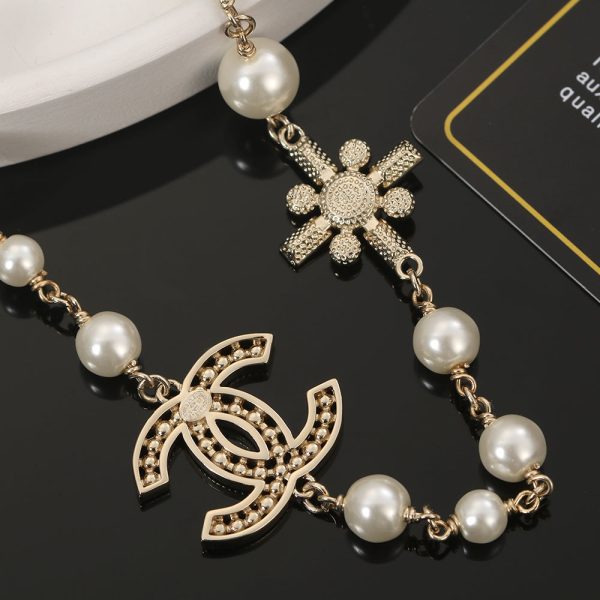 18K CC Flower Pearls Necklace - 图片 2