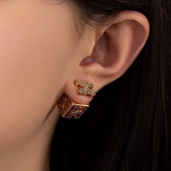 18K Triomphe Dice Pendant Earrings - Image 7