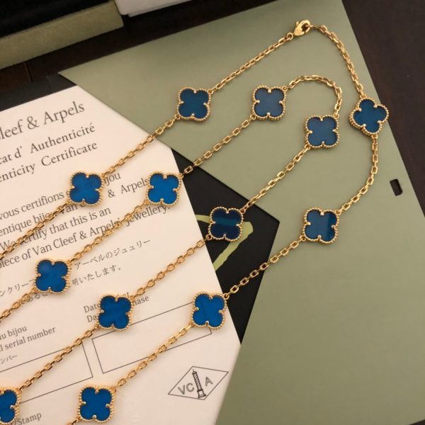 18K Vintage Alhambra 20 Motifs Long Necklace - Image 5