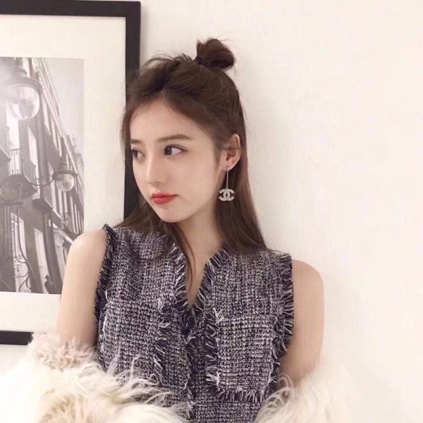 18K CC Long Crystals Earrings - 图片 4