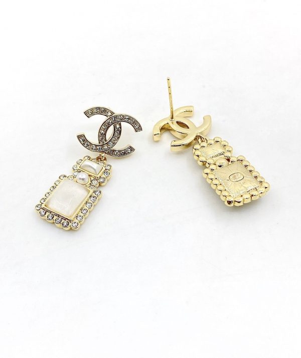 18K CC Perfume Bottle Earrings - 图片 2