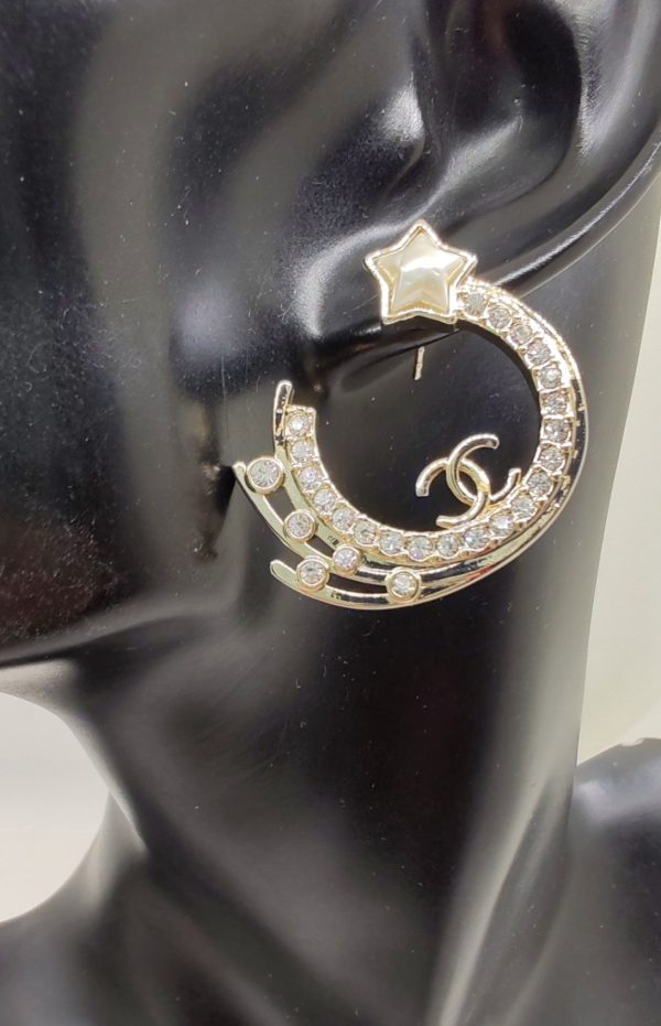 18K CC Crystals Earrings - 图片 2