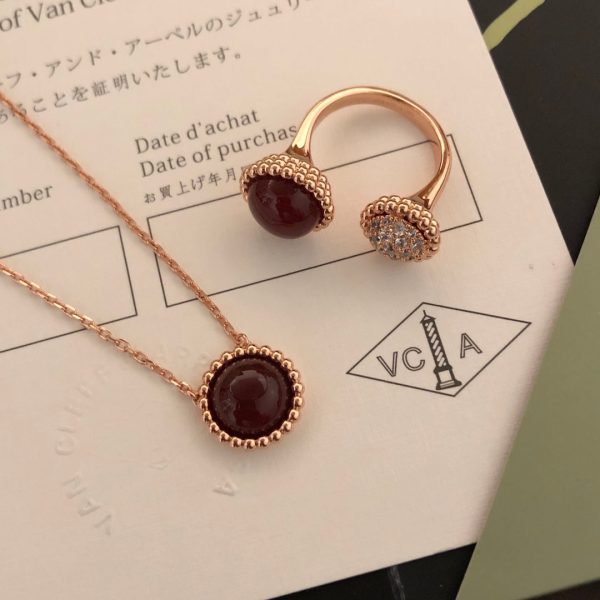 18K Perlée couleurs Carnelian Necklace - 图片 8