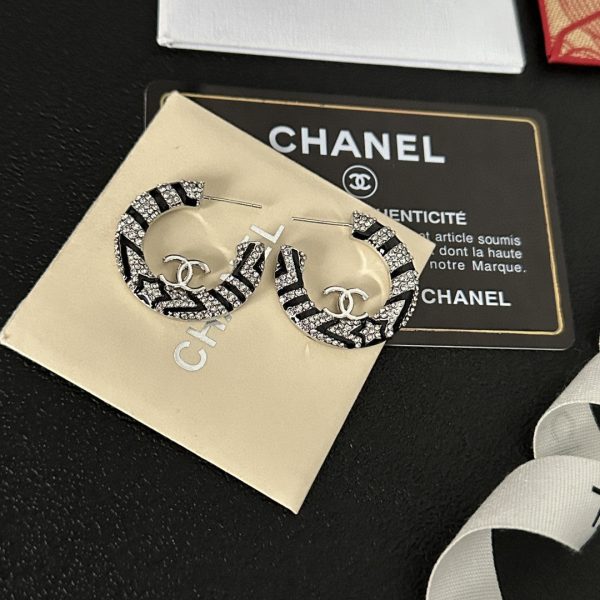 18K CC Black Diamonds Earrings - 图片 4