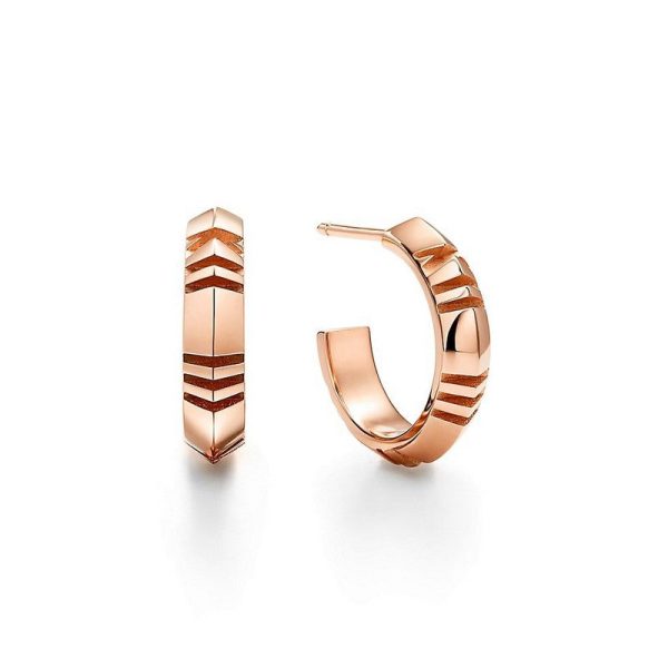 18K Atlas X Hoop Earrings - Image 2