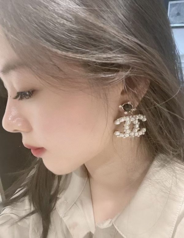 18K Pearl CC Pendant Earrings - 图片 3