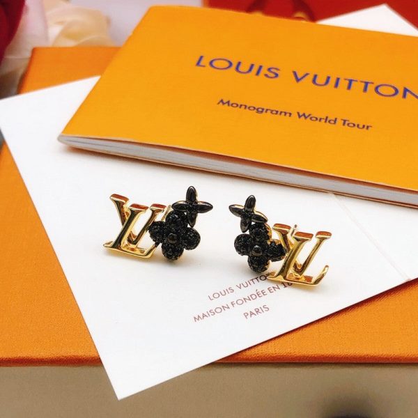 18K Louis Black Blossom Earrings - 图片 4