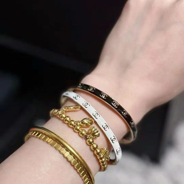 18K CC Open Cuff Bracelet - Image 2