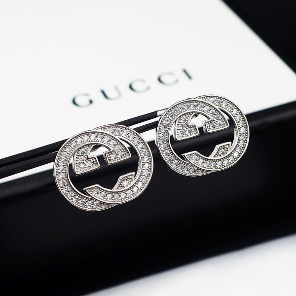 18K Double G Diamonds Earrings - 图片 2