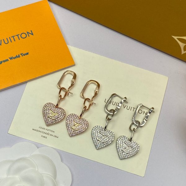 18k Louis Diamond Heart Earrings - 图片 2