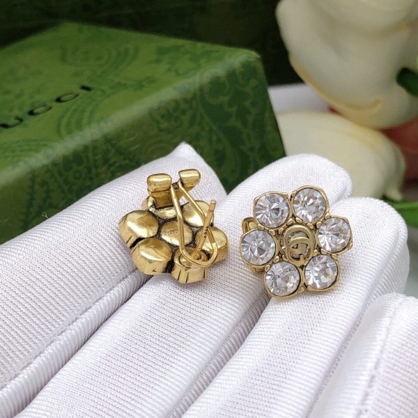 18K Double G Crystals Earrings - 图片 3