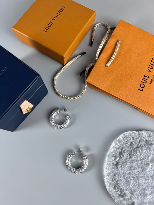 18k Louis Circle Diamonds Earrings - 图片 5