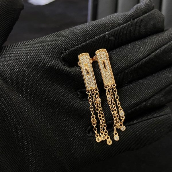 18K Her Kelly Gavroche Full Diamond Earrings - 图片 3