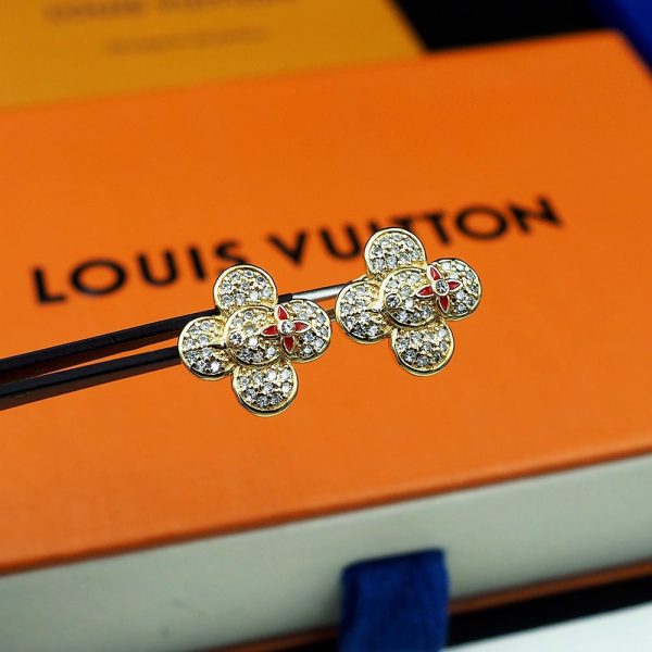 18k Louis Vivienne Diamond Earrings - 图片 4