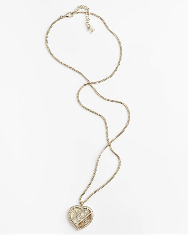 18K CC Heart Diamond Chain Necklace - 图片 2