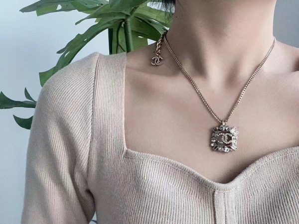 18K CC Diamonds Pendant Necklace - 图片 2