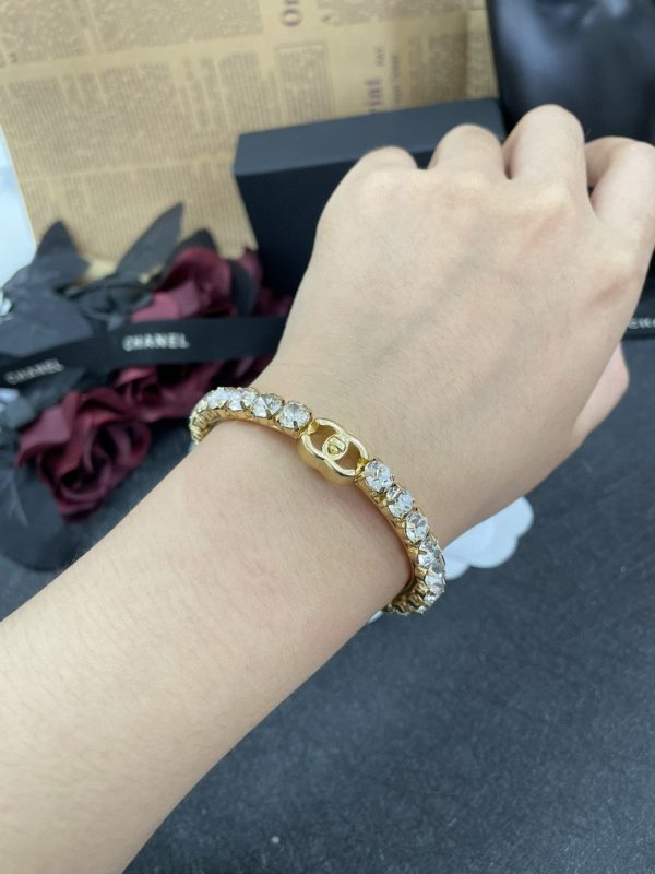 18K CC Crystal Open Cuff Bracelet - Image 3