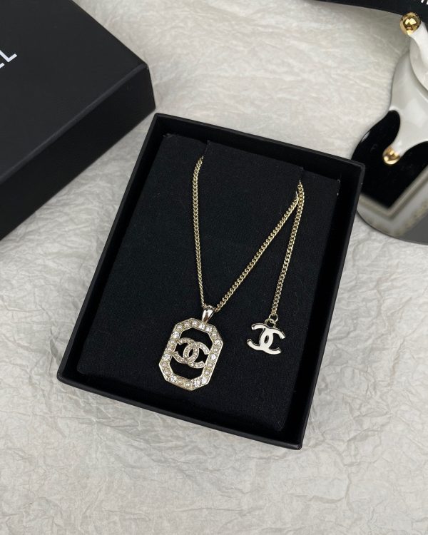 18K CC Perfume Bottle Chain Necklace - 图片 3