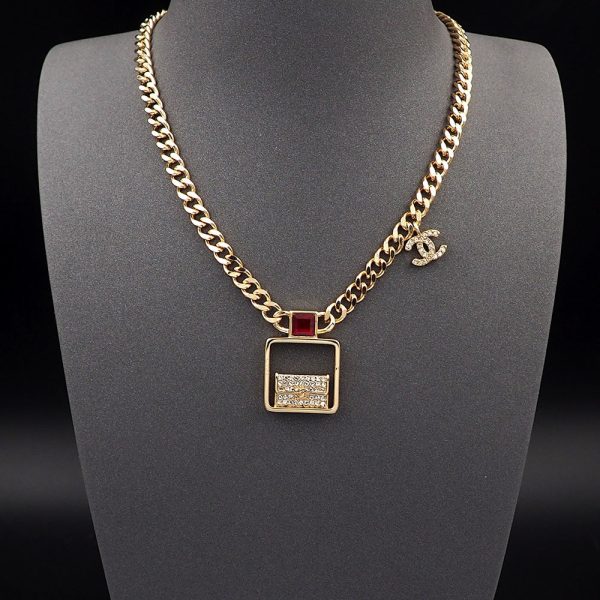 18K CC Red Bag Pendant Necklace - 图片 2