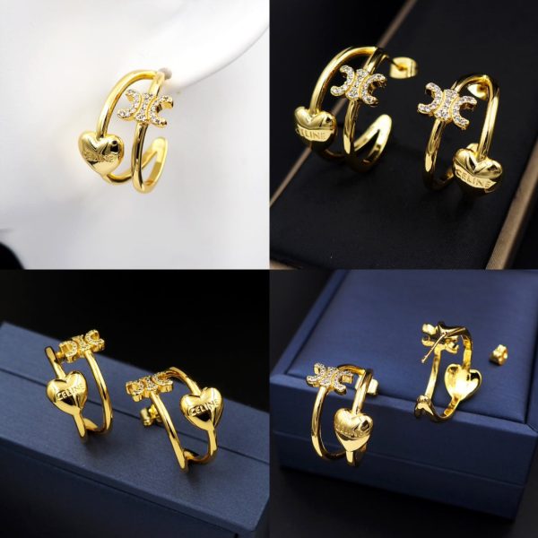 18K Triomphe Heart Earrings - Image 3