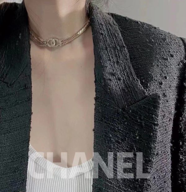 18K CC Chain Choker Necklace - Image 2