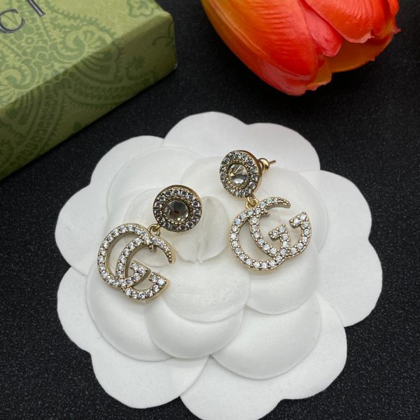 18K Double G Crystals Earrings