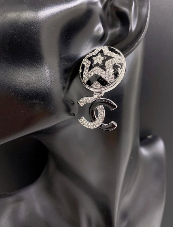18K CC Diamond Earrings - 图片 2