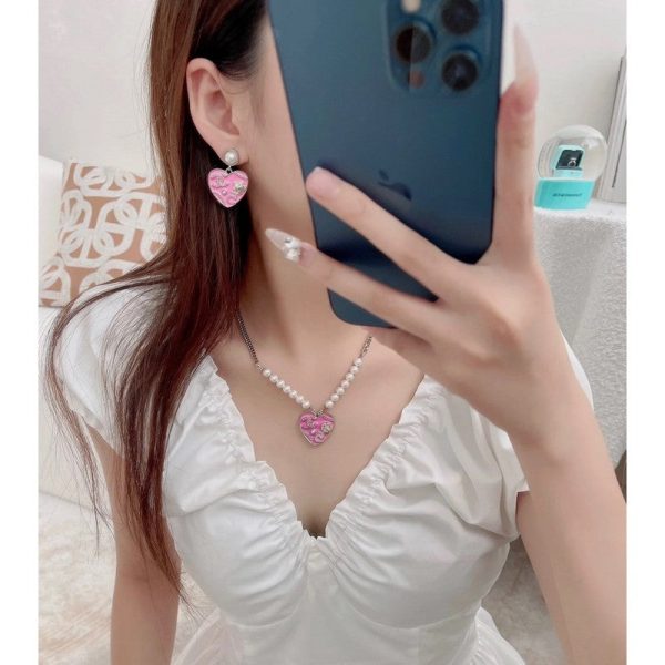 18K CC Pink & Black Heart Pearl Necklace - 图片 17