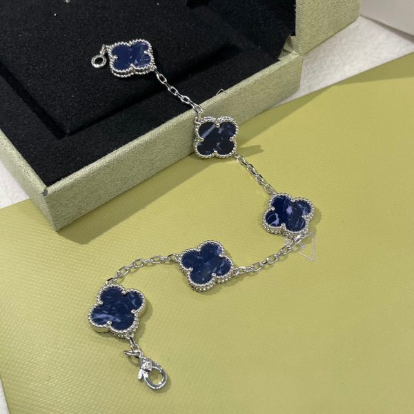 18K Vintage Alhambra Crystal Blue Bracelet - 图片 3