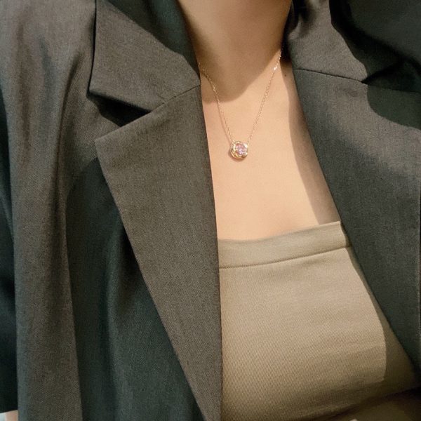 18K Trinity Pink Sapphire Necklace - 图片 10