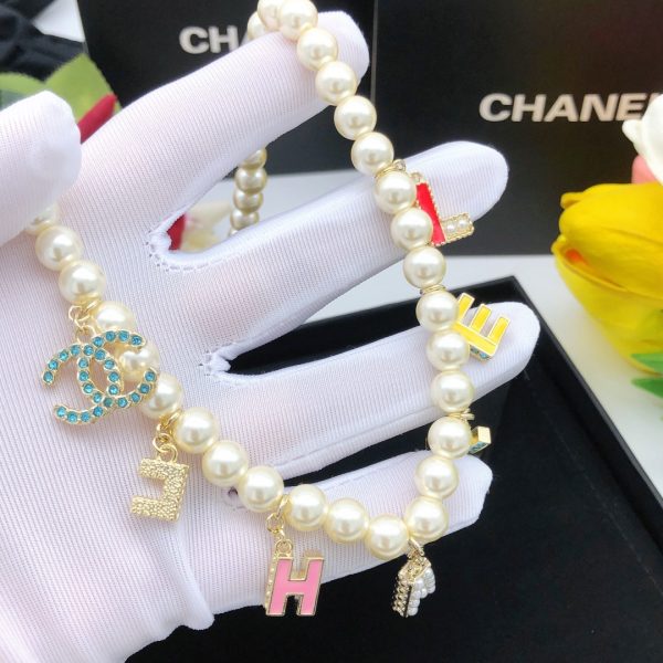 18K CC Script Pearls Necklace - 图片 3