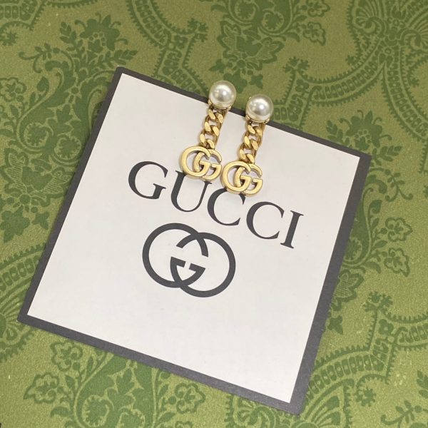 18K Double G Chain Earrings - 图片 3